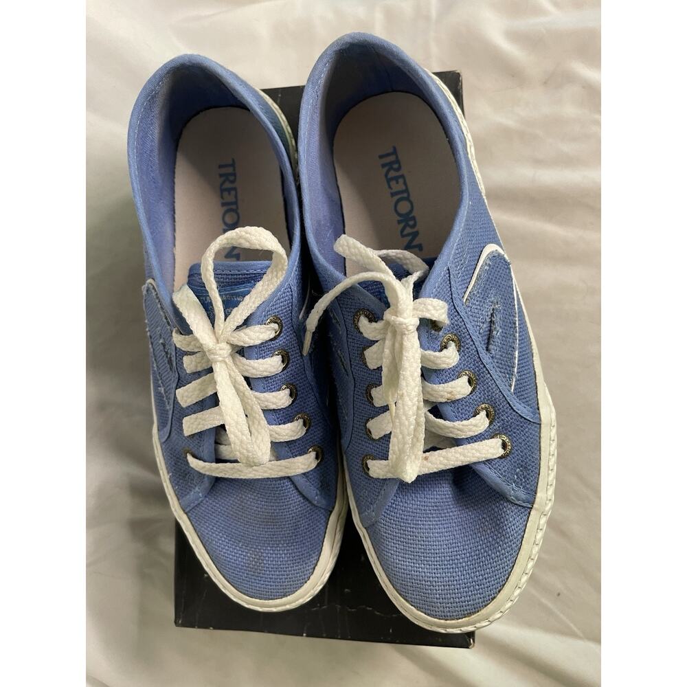 TRETORN Canvas Sneakers Women's 8.5 Shoes Blue Marina Lace-Up Athleisure Casual - Picture 2 of 11